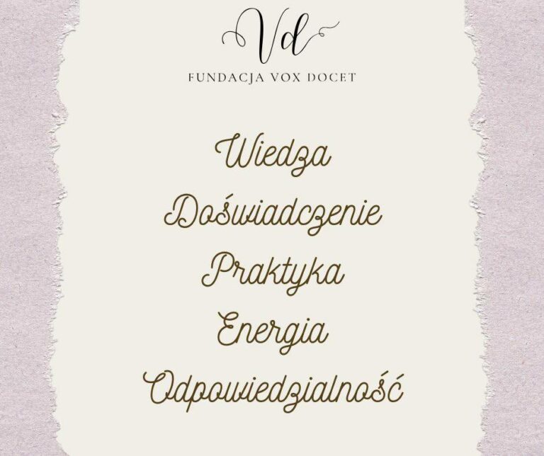 Fundacja Vox Docet powstała z pasji do edukacji i chęci wspierania młodych ludzi!
